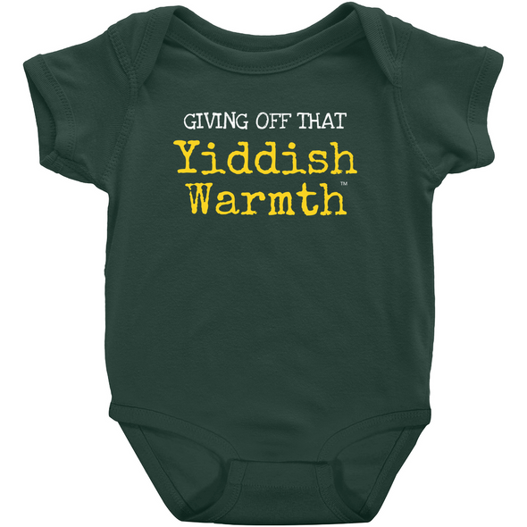 Giving Off That Yiddish Warmth Unisex Baby Onesie
