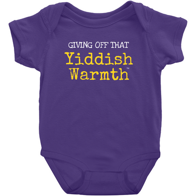 Giving Off That Yiddish Warmth Unisex Baby Onesie