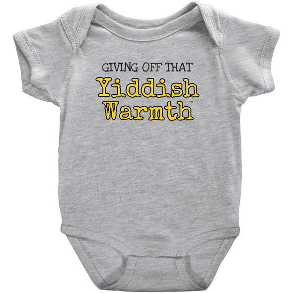 Giving Off That Yiddish Warmth Unisex Baby Onesie